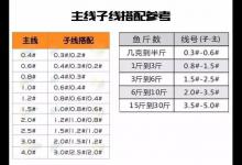 手竿、海竿、矶钓竿图解线组搭配