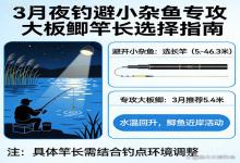 3月夜钓避小杂鱼、钓大板鲫？选对竿长，少走一半弯路