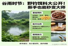 谷雨野钓封神！饵料配方全公开，新手照搬也能连竿，秒变钓鱼大师
