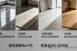 陶瓷店轨道灯，陶瓷店灯光怎么配？轨道灯打的光让瓷砖看着就想买