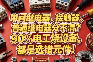 中间继电器、接触器、普通继电器分不清?90%电工烧设备,都是选错元件!