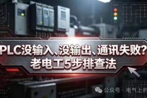 PLC没输入、没输出、通讯失败?老电工5步排查法,现场直接用