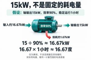 电机标着15kW，开一小时到底用几度电？