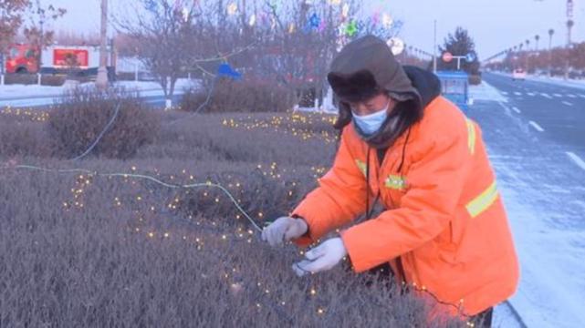 黑龙江同江迎春灯点“靓”年味