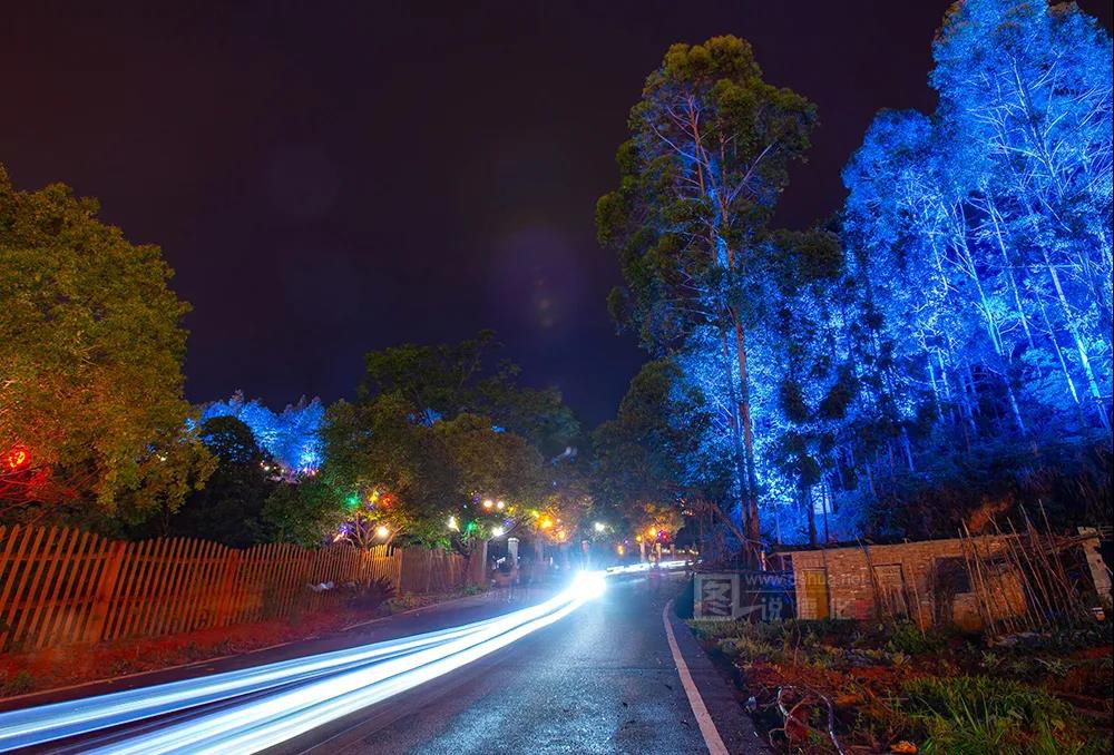 福建泉州德化县陶瓷博物馆片区开放夜景灯光秀