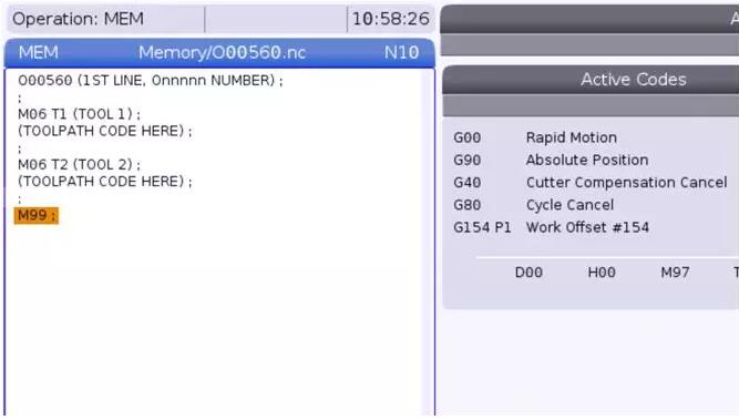 哈斯数控用M99实现循环，跳转和返回
