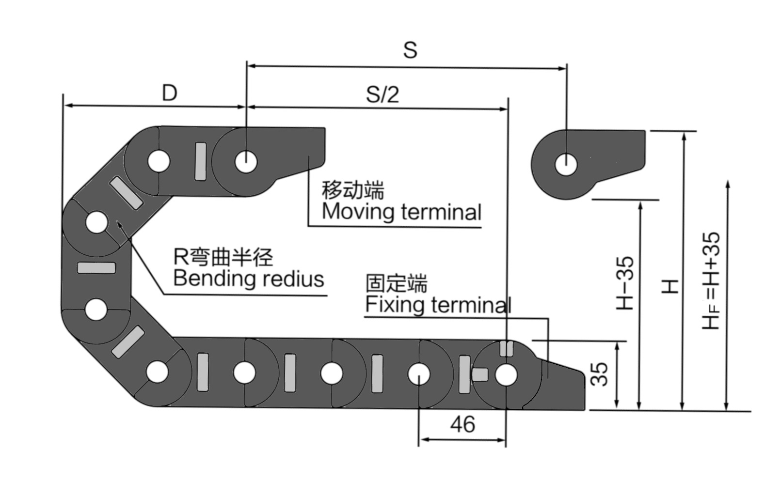 *Z25Q.1桥式两侧打开塑料拖链