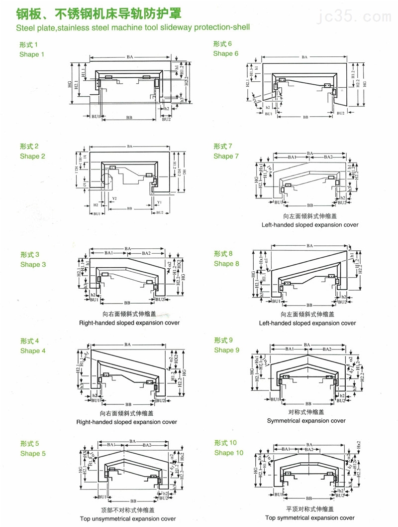 机床钢板防护罩的常用形状及材质