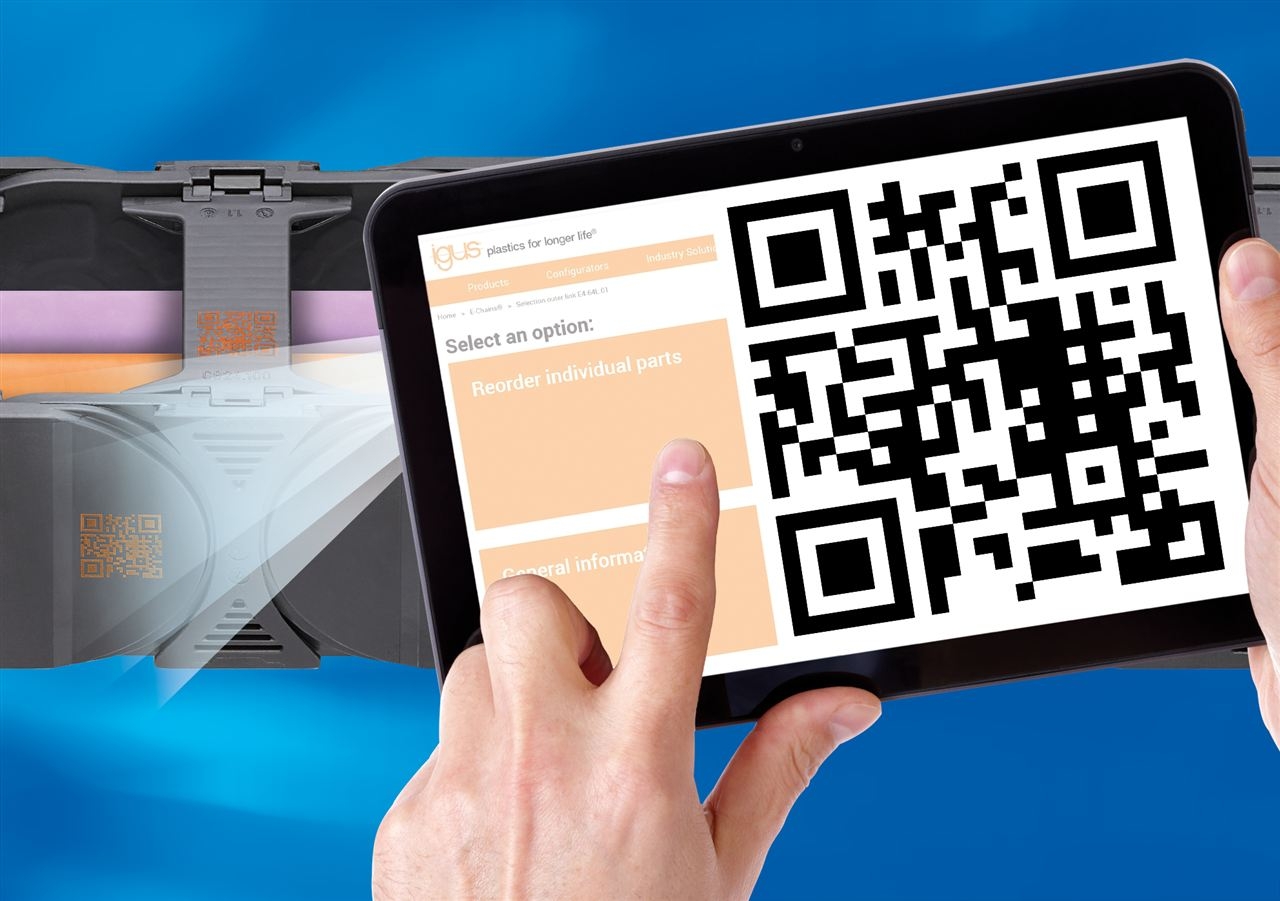 数字化服务：igus 为拖链配备二维码