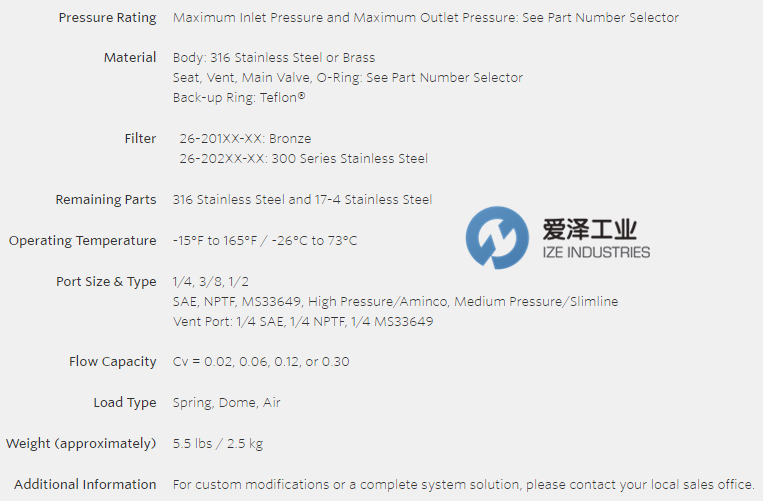 TESCOM压力调节器26-2000系列