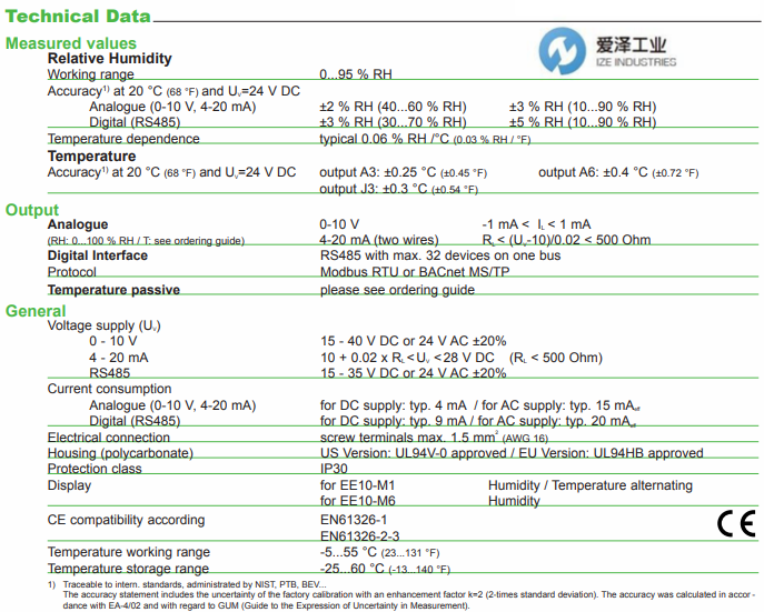 爱泽工业2018年8月部分到货产品专题及库存--E E温湿度传感器篇