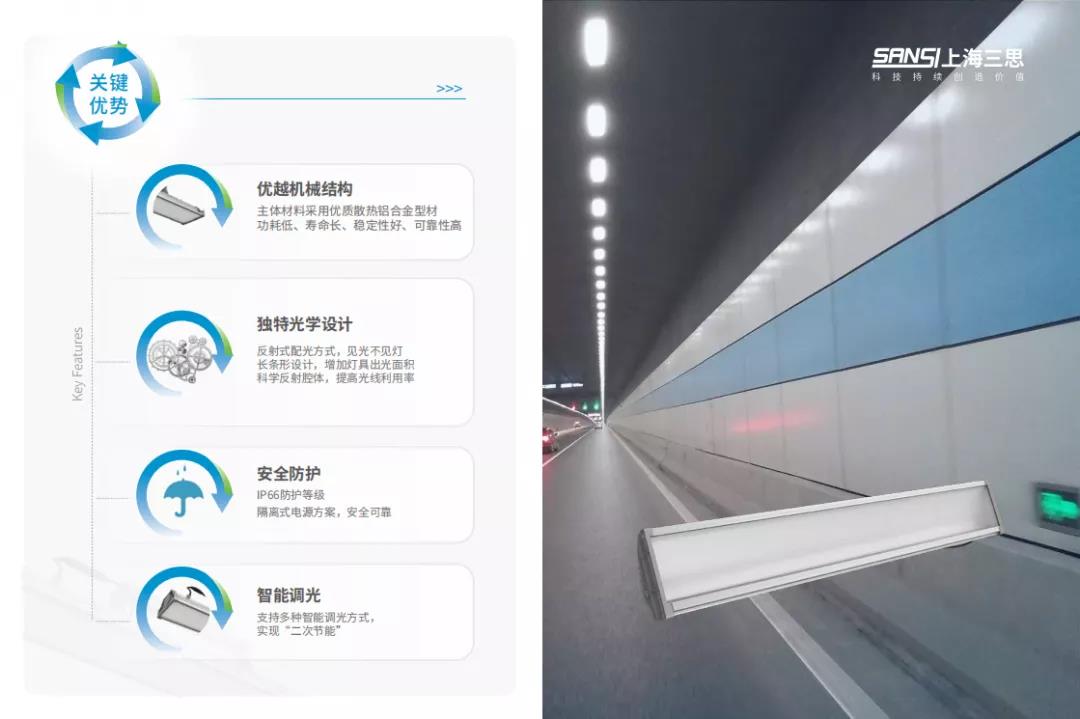 三思独特发光技术照亮西安奥体隧道