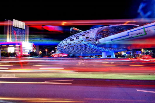 上海杨浦部分地区夜间景观灯光”上新“