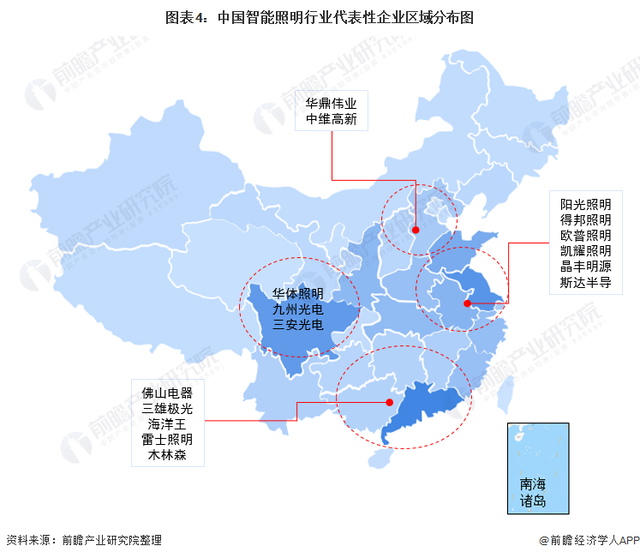 智能照明行业产业链全景梳理及区域热力地图 