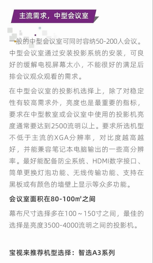 【方案】大、中、小会议室显示设备怎么选？