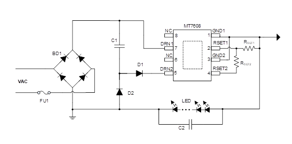 MT7608∣双压线性巴西球泡灯解决方案 MT7608∣双压线性巴西球泡灯解决方案