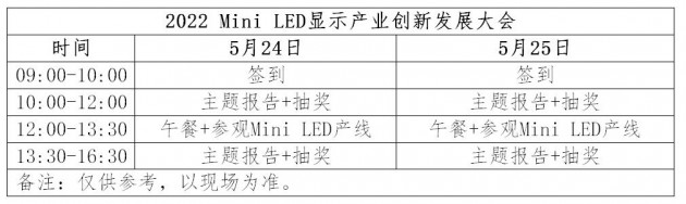 2022 Mini LED显示产业创新发展大会将于5月24-25日在上海召开