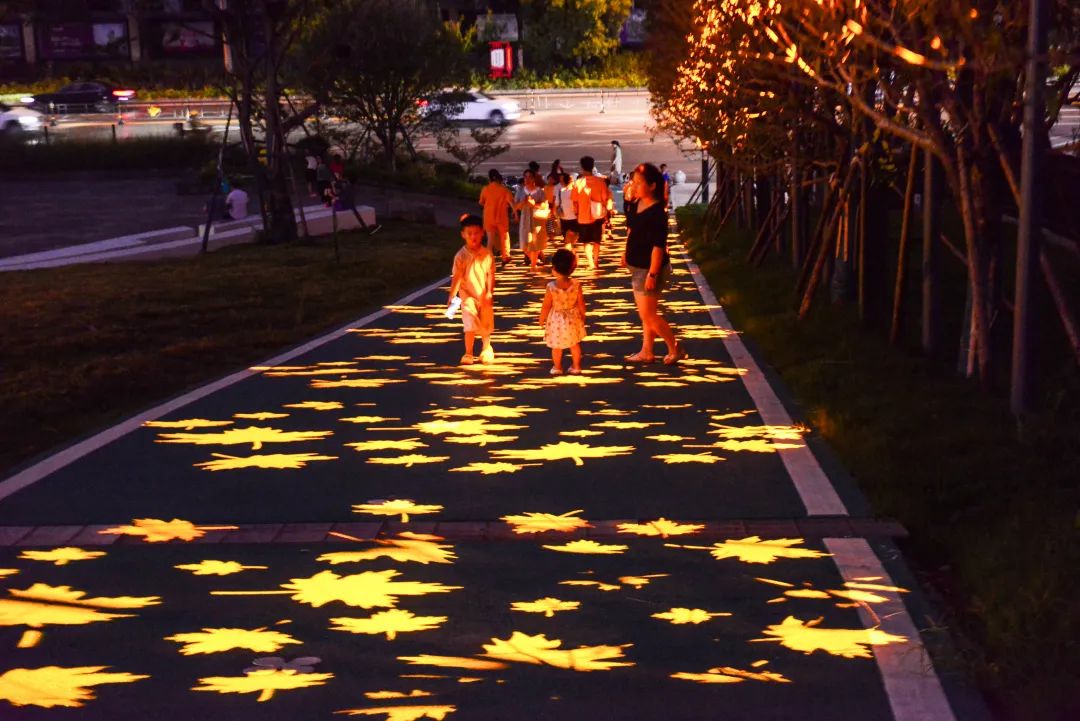 湖北咸宁青龙山公园夜景灯光“闪亮登场”