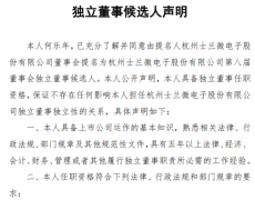 士兰微提名4人为董事会独立董事候选人