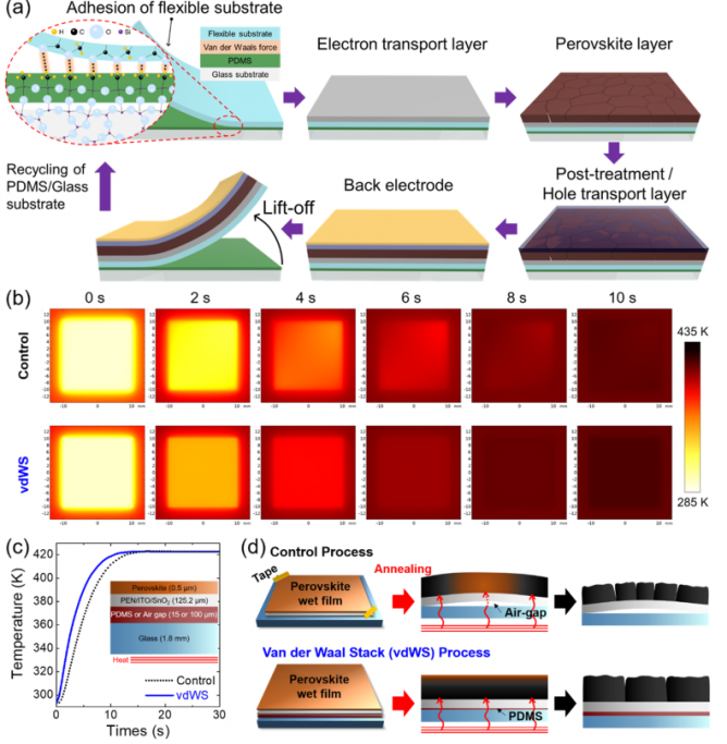 范德华力辅助传热工程用于柔性钙钛矿电池  41.3%高效率