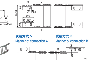 DLMA-TL180系列钢制拖链规格表