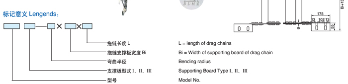DLMA-TL180系列钢制拖链规格表