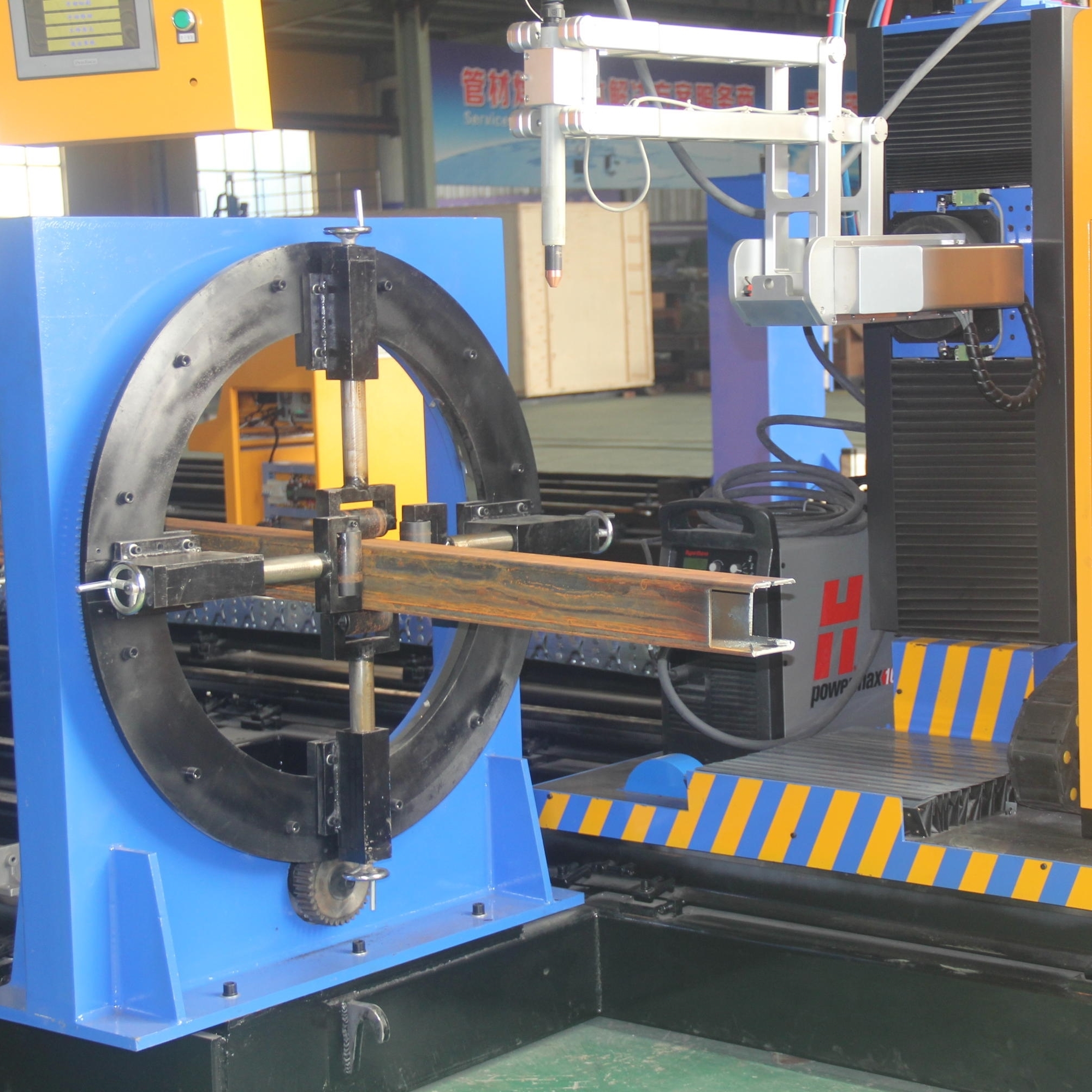 方管圆管矩形管等管材切割一台八轴相贯线切割机即可解决