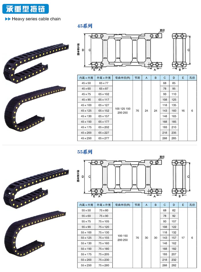 塑料拖链型号 塑料拖链材质