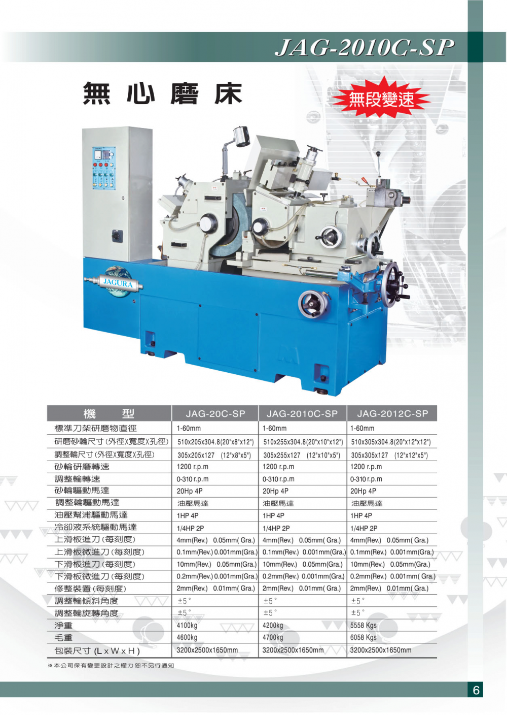 乔佳JAGURA无心磨床JAG-12C-SP JAG-12C