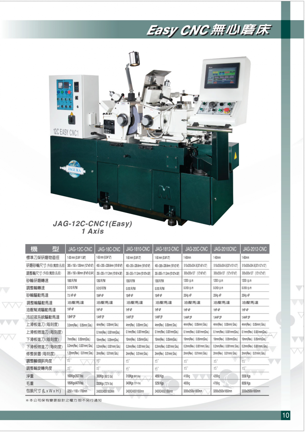 乔佳JAGURA无心磨床JAG-12C-SP JAG-12C