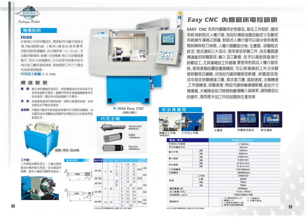 乔佳JAGURA内外圆磨床JAG-ICG2512 ，2012