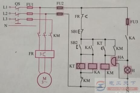 一例能发出启停信号的控制线路图