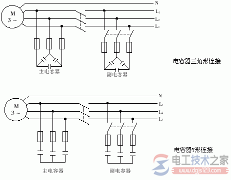 电容器星三角接法图_变压器或电机线圈接线