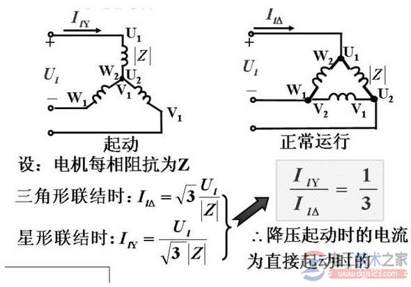 电机星三角降压启动的控制电路图详解