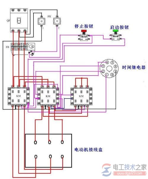 电机星三角启动电路的工作过程及电路图 电机星三角启动电路的工作过程及电路图