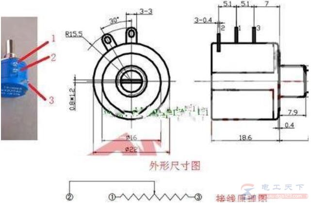 直流调速器电位器三根线的接线方法