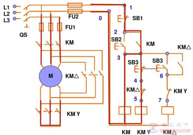 一例星三角降压启动的电路图及运行原理 一例星三角降压启动的电路图及运行原理