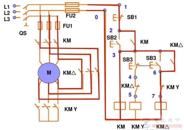一例星三角降压启动的电路图及运行原理 一例星三角降压启动的电路图及运行原理