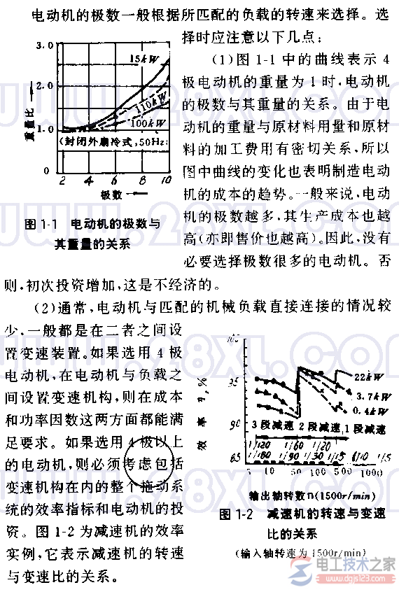 如何选择电动机的极数，电动机极数选择要求