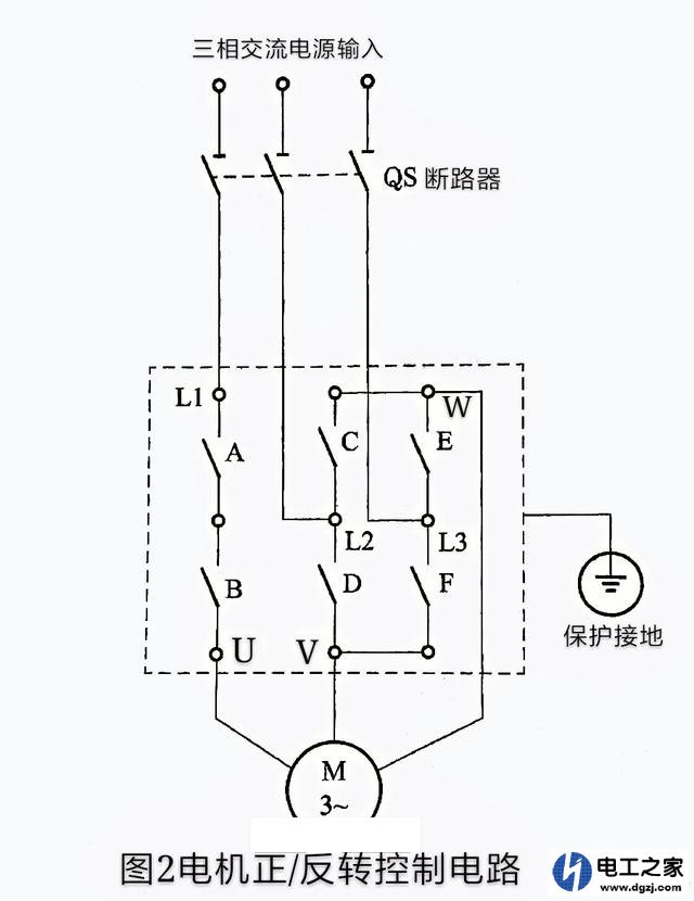 三相倒顺开关怎么接线