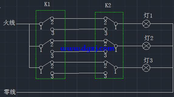 单联双控和双联双控及三联双控开关接线图