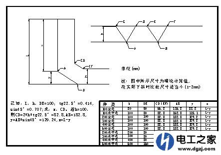 桥架各种弯头制作图解及计算公式