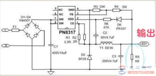 一例简单的LED恒流电源电路