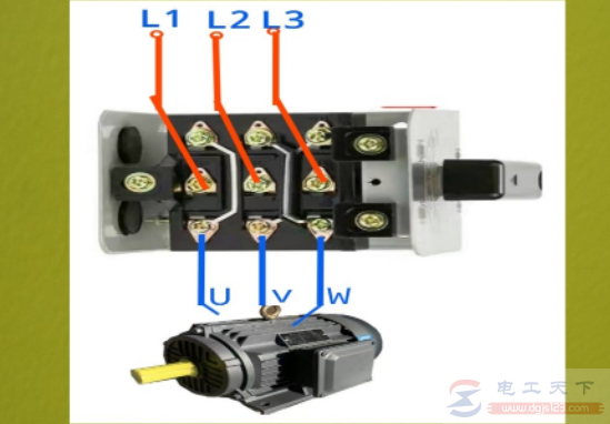 用倒顺开关控制三相异步电动机正反转的方法图解 用倒顺开关控制三相异步电动机正反转的方法图解