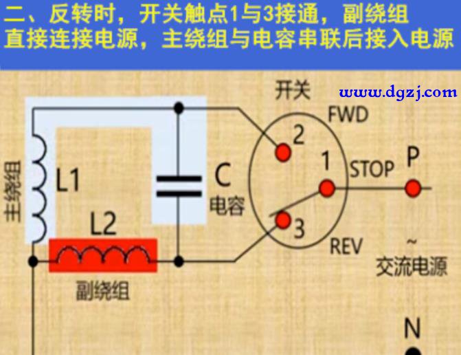 单相电机正反转的换向方法一图就搞定