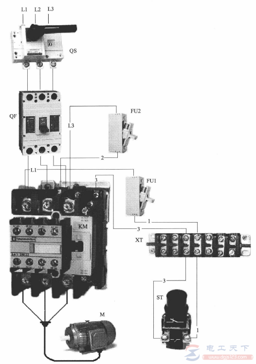 一例正向运转电机控制电路图