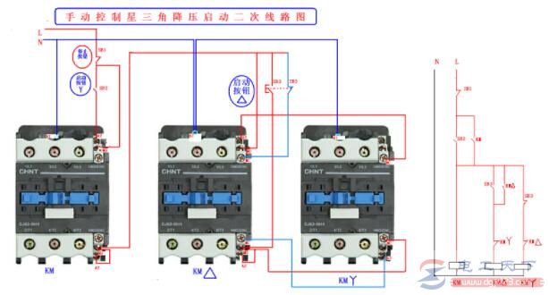 一文看懂二个星三角启动二次线的接线电路图 一文看懂二个星三角启动二次线的接线电路图