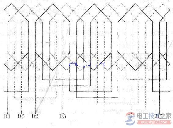 24槽4极电机单层链式接线图与接线方法