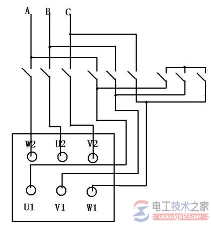 三相异步电动机星角降压启动的接线图