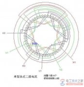 电动机接线图1：48槽4极三相异步电动机接线图